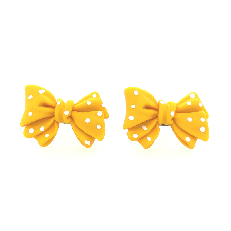 Sweet Polka-Dot Bow Earrings